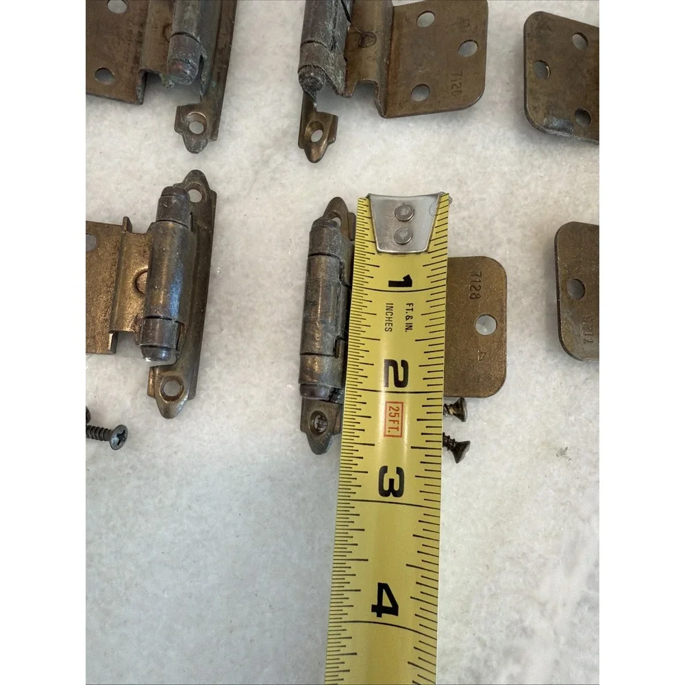 Lot of 8 Vintage Brass Cabinet Hinges GWB001